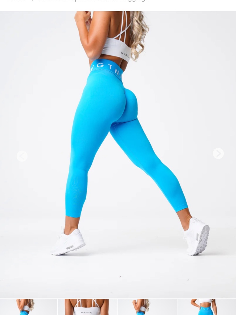 NVGTN Teal Branded-Waistband Leggings